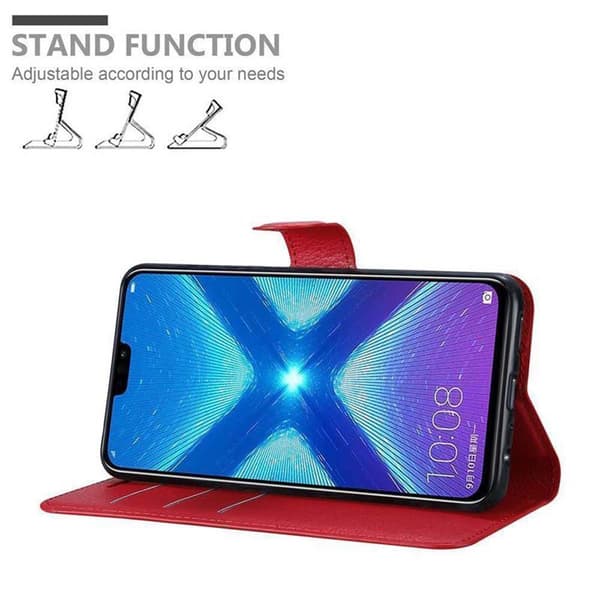 Honor 8X Suojakotelo Lompakkokotelo Matkapuhelinkotelo Suojakuori jossa magneettisuljenta, jalusta-toiminto ja korttitasku