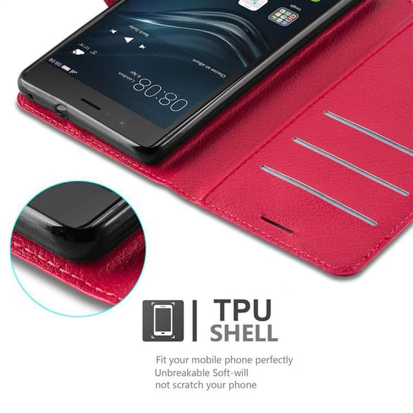 Huawei P8 LITE 2017 / P9 LITE 2017 Suojakotelo Lompakkokotelo Matkapuhelinkotelo Suojakuori jossa magneettisuljenta, jalusta-toiminto ja korttitasku