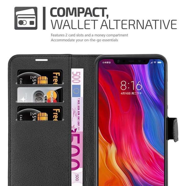 Xiaomi Mi 8 Suojakotelo Lompakkokotelo Matkapuhelinkotelo Suojakuori jossa magneettisuljenta, jalusta-toiminto ja korttitasku