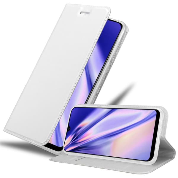 Samsung Galaxy A50 4G / A50s / A30s Skal Fodral med magnetisk stängning, ståfunktion och kortficka Mobilskydd CLASSY SILVER