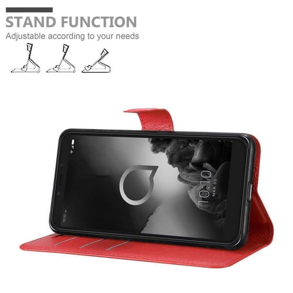 Alcatel 1S 2019 Plånboksfodral Fodral Skal Case med magnetisk stängning, ståfunktion och kortplats