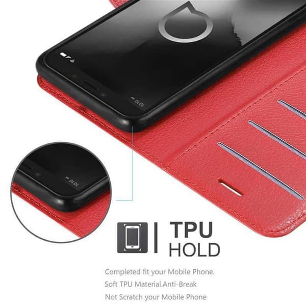 Alcatel 1S 2019 Plånboksfodral Fodral Skal Case med magnetisk stängning, ståfunktion och kortplats