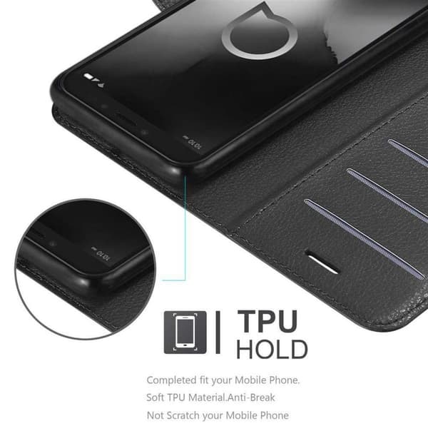 Alcatel 1S 2019 Suojakotelo Lompakkokotelo Matkapuhelinkotelo Suojakuori jossa magneettisuljenta, jalusta-toiminto ja korttitasku