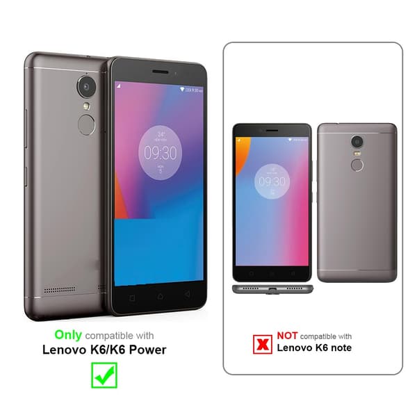 Lenovo K6 / K6 POWER Suojakotelo Suojakuori Lompakkokotelo Matkapuhelinkotelo jossa magneettisuljenta, jalusta-toiminto ja korttitasku