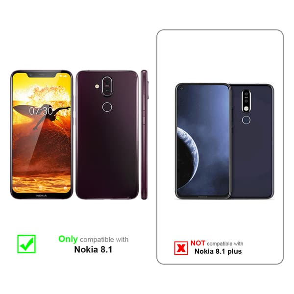 Lommebokdeksel til Nokia 8.1 Deksel med magnetisk lukking, stativfunksjon og kortlomme