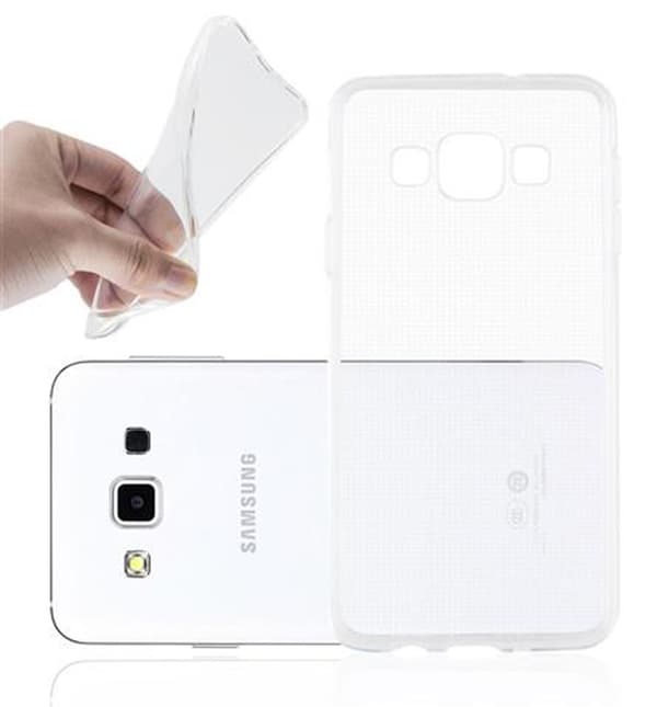 Samsung Galaxy A3 2015 Suojakuori Suojakotelo valmistettu joustavasta TPU-silikonista TÄYSIN LÄPINÄKYVÄ