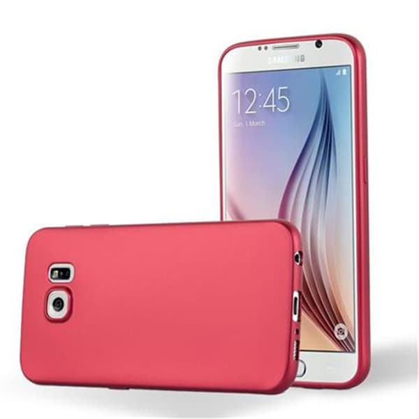 Samsung Galaxy S6 Skal Fodral Mobilskydd av flexibelt TPU-silikon METALLISKT RÖD
