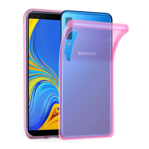 Samsung Galaxy A7 2018 Suojakuori Suojakotelo valmistettu joustavasta TPU-silikonista LÄPINÄPÄVÄ PINKKI