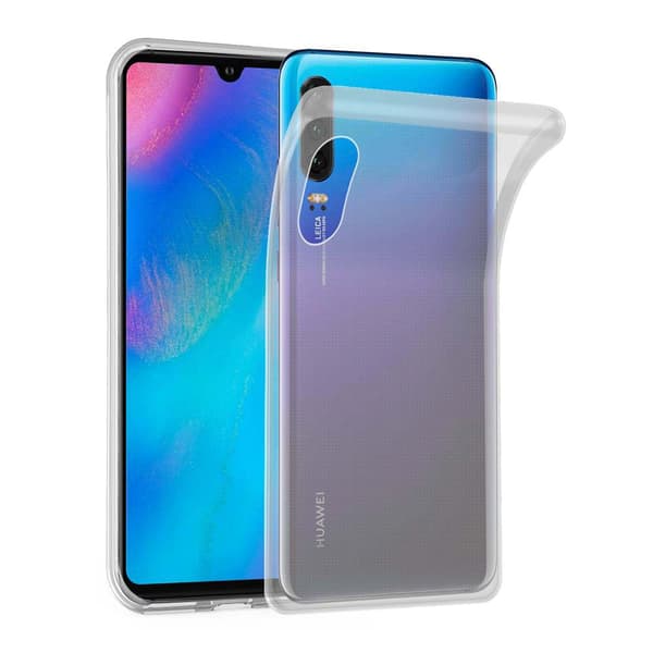 Huawei P30 Skal Skal Fodral av flexibelt TPU-silikon Mobilskydd HELT TRANSPARENT