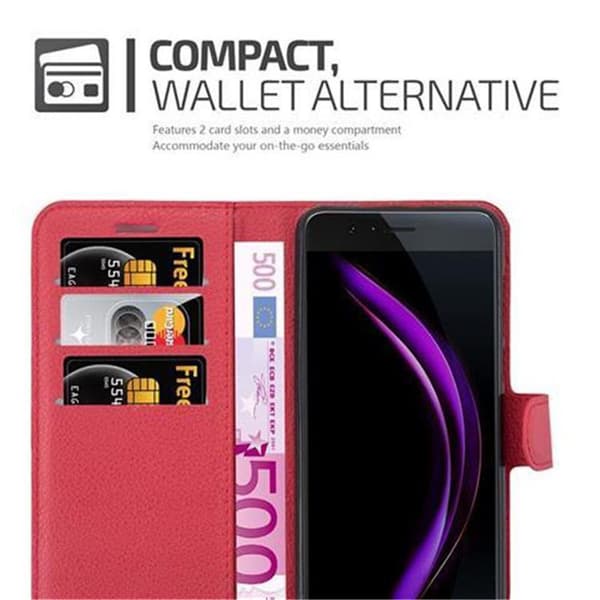 Honor 8 / 8 PREMIUM Suojakotelo Lompakkokotelo Matkapuhelinkotelo Suojakuori jossa magneettisuljenta, jalusta-toiminto ja korttitasku