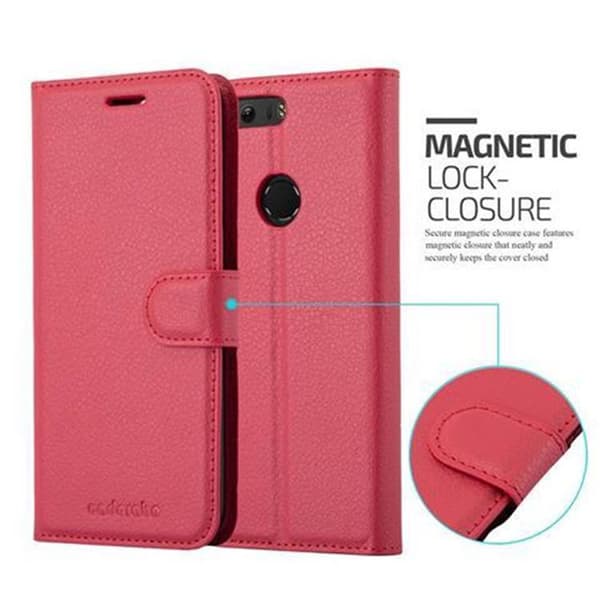 Honor 8 / 8 PREMIUM Suojakotelo Lompakkokotelo Matkapuhelinkotelo Suojakuori jossa magneettisuljenta, jalusta-toiminto ja korttitasku
