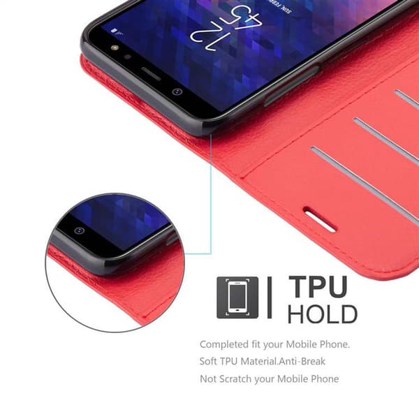 Samsung Galaxy A6 2018 Suojakotelo Lompakkokotelo Matkapuhelinkotelo Suojakuori jossa magneettisuljenta, jalusta-toiminto ja korttitasku