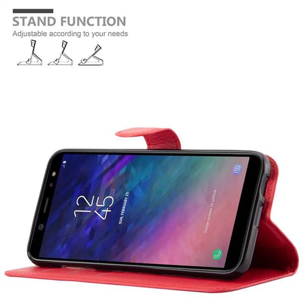 Samsung Galaxy A6 2018 Suojakotelo Lompakkokotelo Matkapuhelinkotelo Suojakuori jossa magneettisuljenta, jalusta-toiminto ja korttitasku