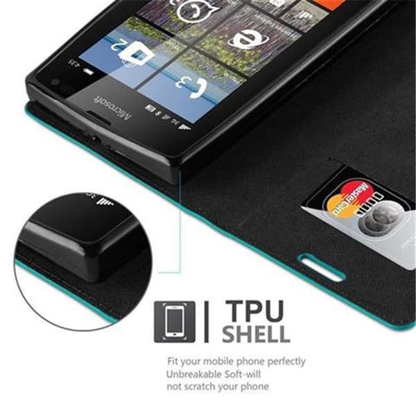 Nokia Lumia 435 Fodral Skal Plånboksfodral Case med magnetisk stängning, ståfunktion och kortficka