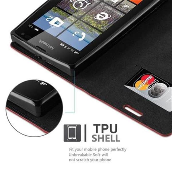 Nokia Lumia 435 Fodral Skal Plånboksfodral Case med magnetisk stängning, ståfunktion och kortficka