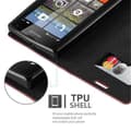 Miniatyrbild 5 av 11: Nokia Lumia 435 Fodral Skal Plånboksfodral Case med magnetisk stängning, ståfunktion och kortficka