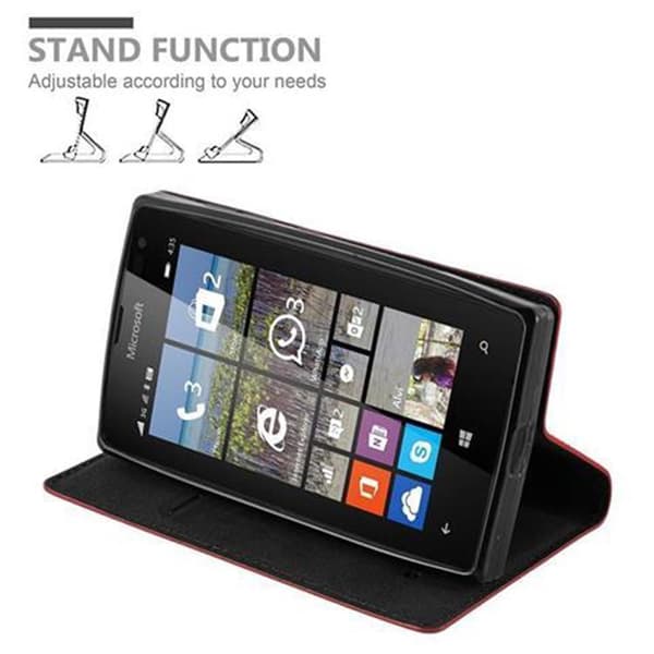 Nokia Lumia 435 Fodral Skal Plånboksfodral Case med magnetisk stängning, ståfunktion och kortficka