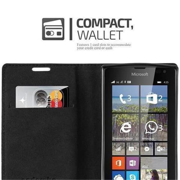 Nokia Lumia 435 Fodral Skal Plånboksfodral Case med magnetisk stängning, ståfunktion och kortficka