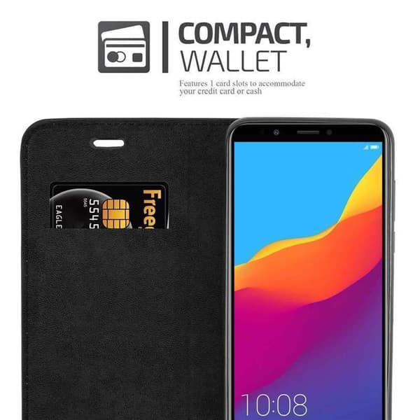 Honor 7C / Huawei Y7 2018 Suojakotelo Suojakuori Lompakkokotelo Matkapuhelinkotelo jossa magneettisuljenta, jalusta-toiminto ja korttitasku