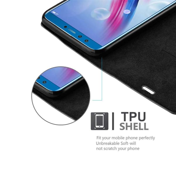 Lommebokdeksel til Honor 9 LITE Deksel med magnetisk lukking, stativfunksjon og kortlomme