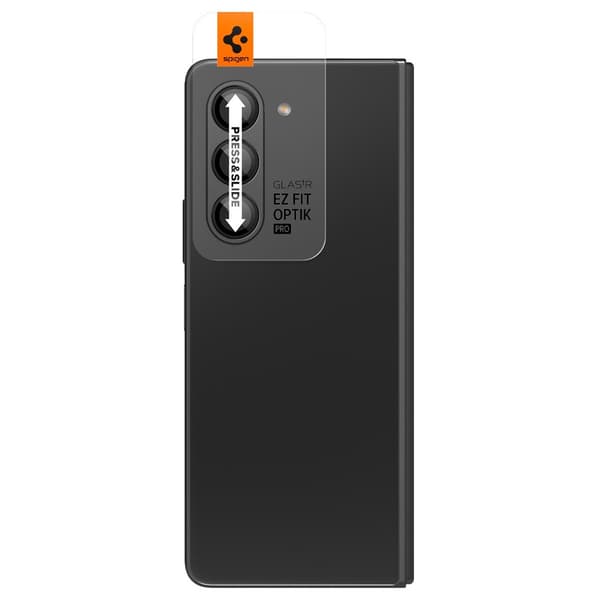 Spigen Samsung Galaxy Z Fold 5 Kameran suoja GLAS.tR EZ Fit Optik Pro 2-pakkaus Musta