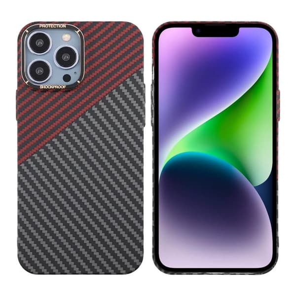 Kolfiber Skal iPhone 13 Pro Max - Röd & Svart