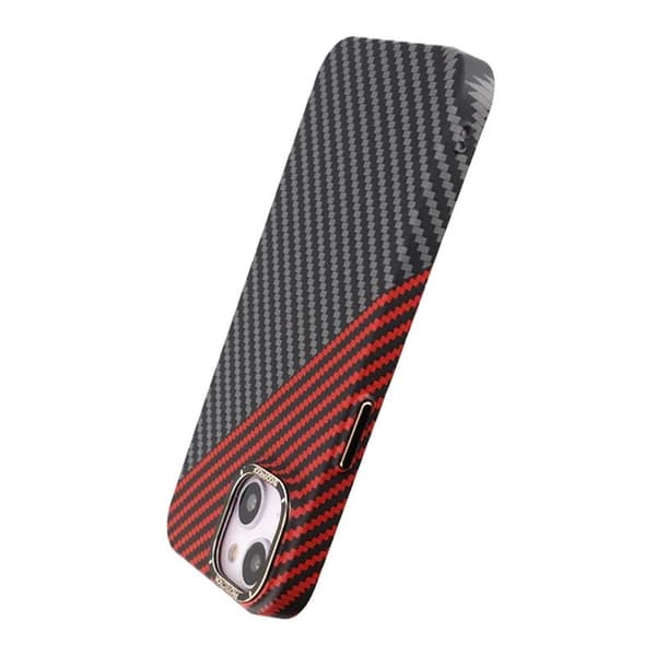 Kolfiber Skal iPhone 14 - Röd & Svart