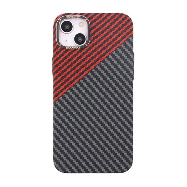 Kolfiber Skal iPhone 14 Plus - Röd & Svart
