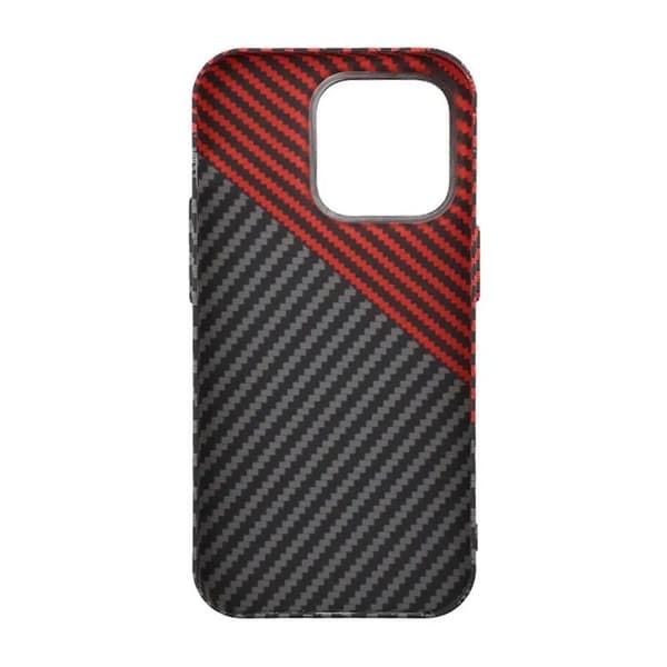 Kolfiber Skal iPhone 14 Pro - Röd & Svart