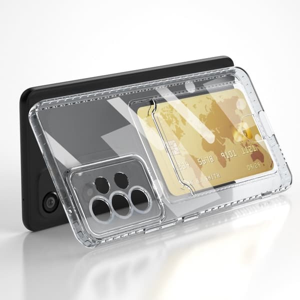 Silikonikuori korttitaskulla Samsung Galaxy M23 5G / M13 5G -puhelimelle - Läpinäkyvä