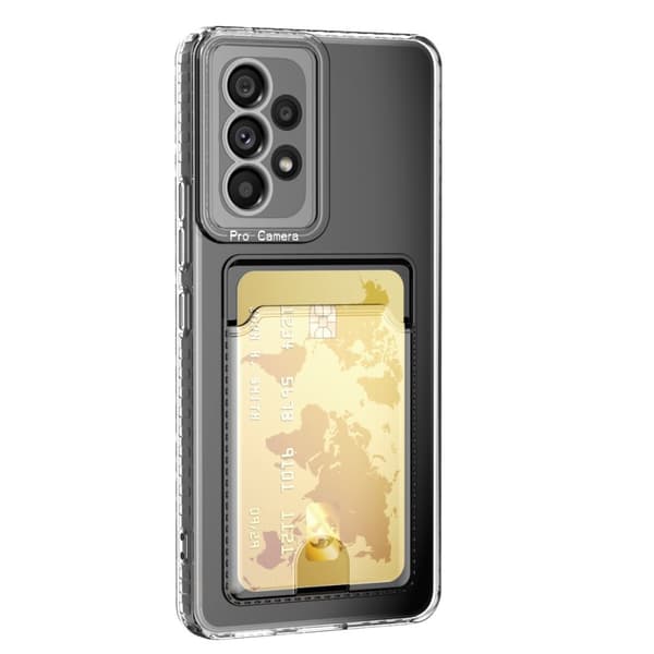Silikonikuori korttitaskulla Samsung Galaxy M23 5G / M13 5G -puhelimelle - Läpinäkyvä