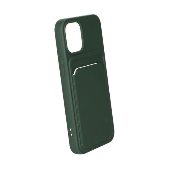 iPhone 13 Mini Silikonskal med Korthållare - Militärgrön