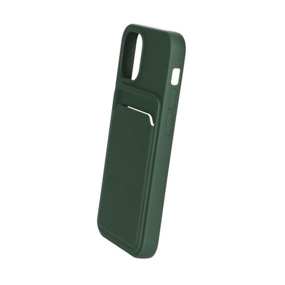 iPhone 13 Mini Silikonskal med Korthållare - Militärgrön