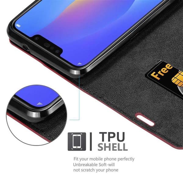 Samsung Galaxy J4 PLUS Fodral Skal Plånboksfodral Case med magnetisk stängning, ståfunktion och kortficka
