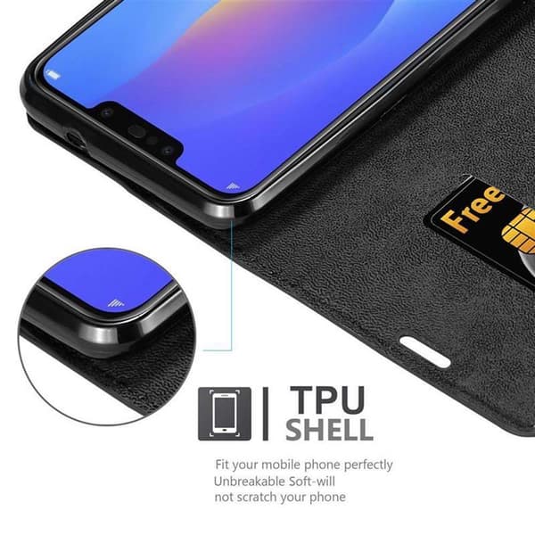 Lommebokdeksel til Samsung Galaxy J4 PLUS Deksel med magnetisk lukking, stativfunksjon og kortlomme