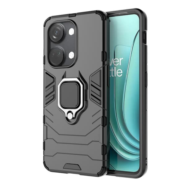 SKALO OnePlus Nord 3 5G / Ace 2V Armor Hybrid metal ring cover - Sort