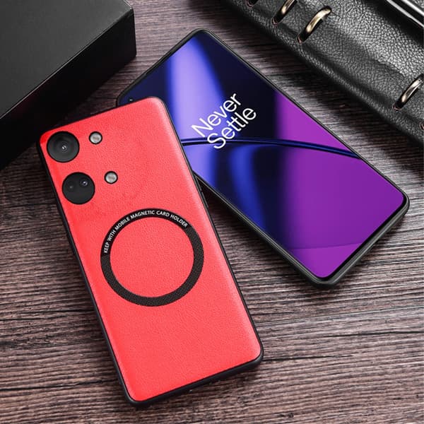 SKALO OnePlus Nord 3 5G / Ace 2V PU læder hybrid magnetisk ring Cover - Sort