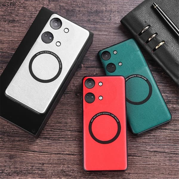 SKALO OnePlus Nord 3 5G / Ace 2V PU læder hybrid magnetisk ring Cover - Sort