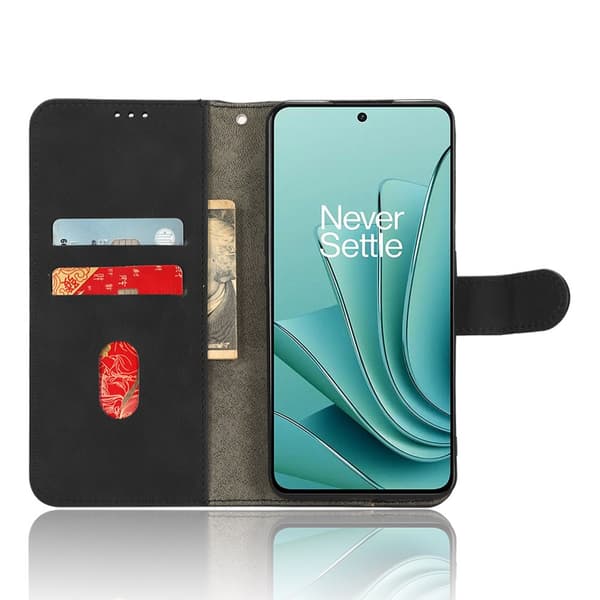 SKALO OnePlus Nord 3 5G / Ace 2V Matt PU-læderpungetui - Sort