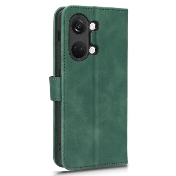 SKALO OnePlus Nord 3 5G / Ace 2V Matt PU Nahka lompakkokotelo - Vihreä