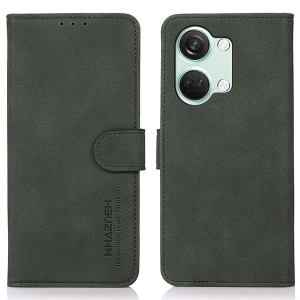 SKALO OnePlus Nord 3 5G / Ace 2V KHAZNEH Lompakkokotelo PU-nahasta - Vihreä