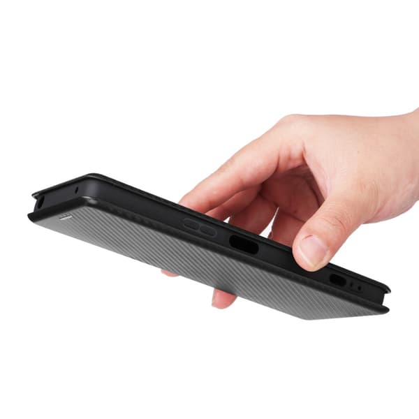 SKALO Sony Xperia 1 V Carbon Fiber Plånboksfodral - Svart