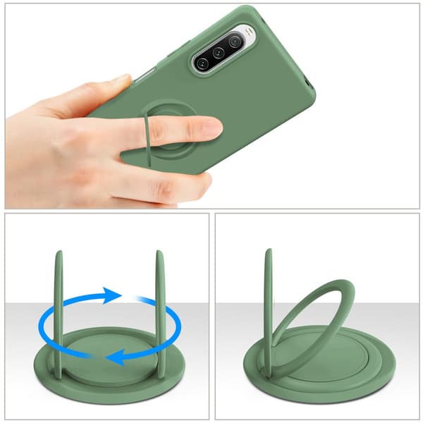 SKALO Sony Xperia 10 V Ultraohut silikonikuori rengas - Musta