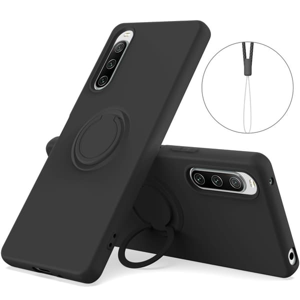 SKALO Sony Xperia 10 V Ultraohut silikonikuori rengas - Musta