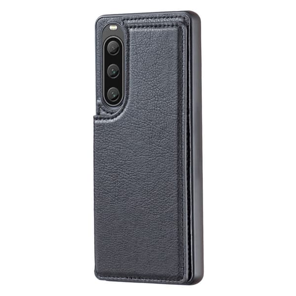 SKALO Sony Xperia 10 V PU Läder Skal med Plånbok - Svart