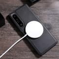 Miniatyrbild 3 av 8: SKALO Sony Xperia 10 V PU-Läder Hybrid Magnetring Skal - Svart