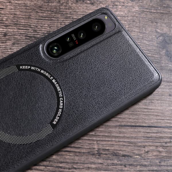 SKALO Sony Xperia 10 V PU-Läder Hybrid Magnetring Skal - Svart
