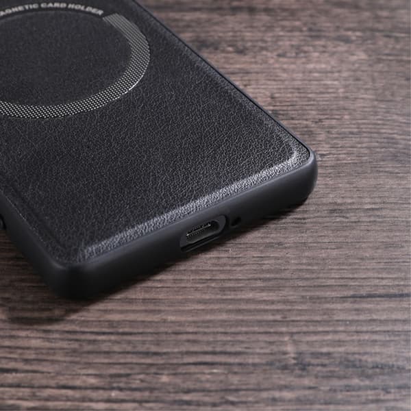 SKALO Sony Xperia 10 V PU-Läder Hybrid Magnetring Skal - Svart