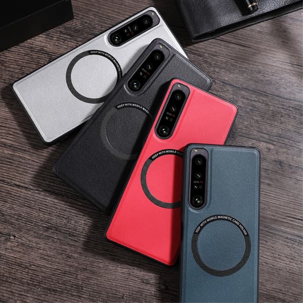 SKALO Sony Xperia 10 V PU-Läder Hybrid Magnetring Skal - Svart