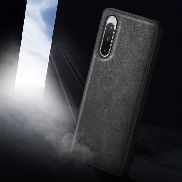SKALO Sony Xperia 10 V PU-læder Hybrid Cover - Sort